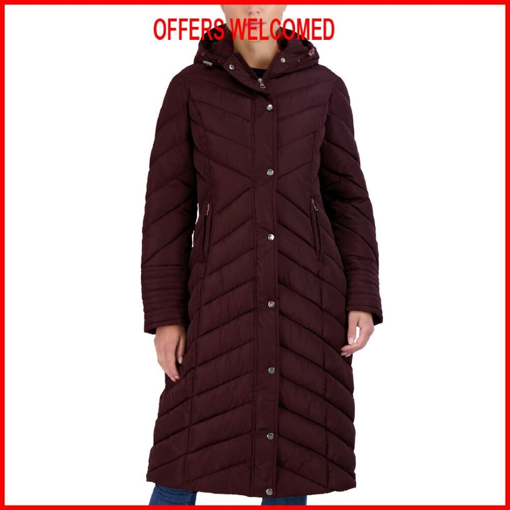 Long Quilted Puffer Parka Hooded Jacket Weather Resistant Maxi Coat